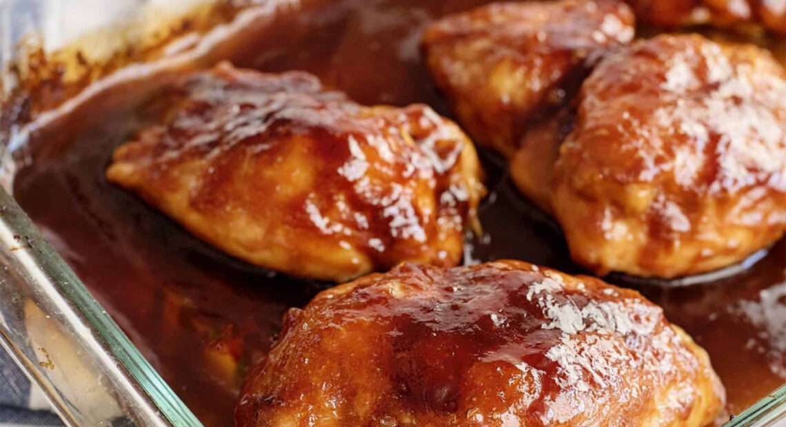 Chicken in a sweet sticky sauce
