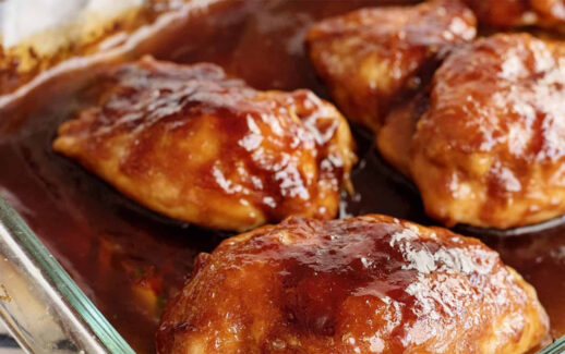 Chicken in a sweet sticky sauce